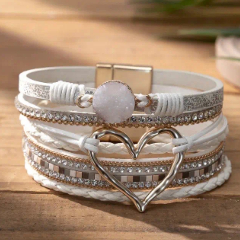 Bohemian multi layer leather bracelet